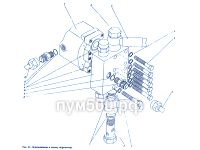 Подсоединение к левому гидромотору ПУМ-500